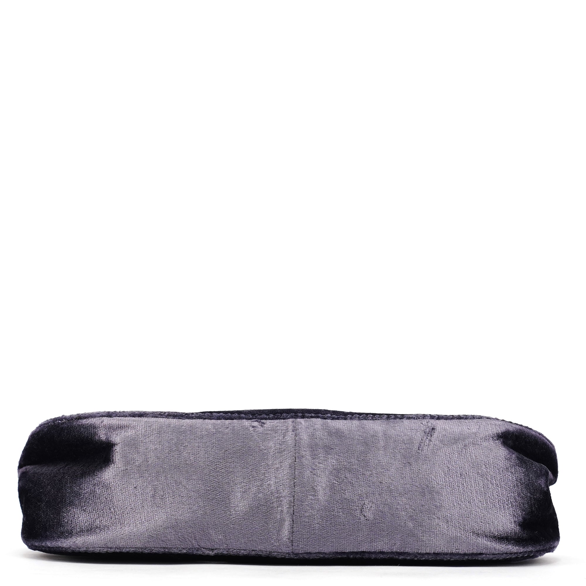 1999 Purple Velvet Bamboo Shoulder Bag