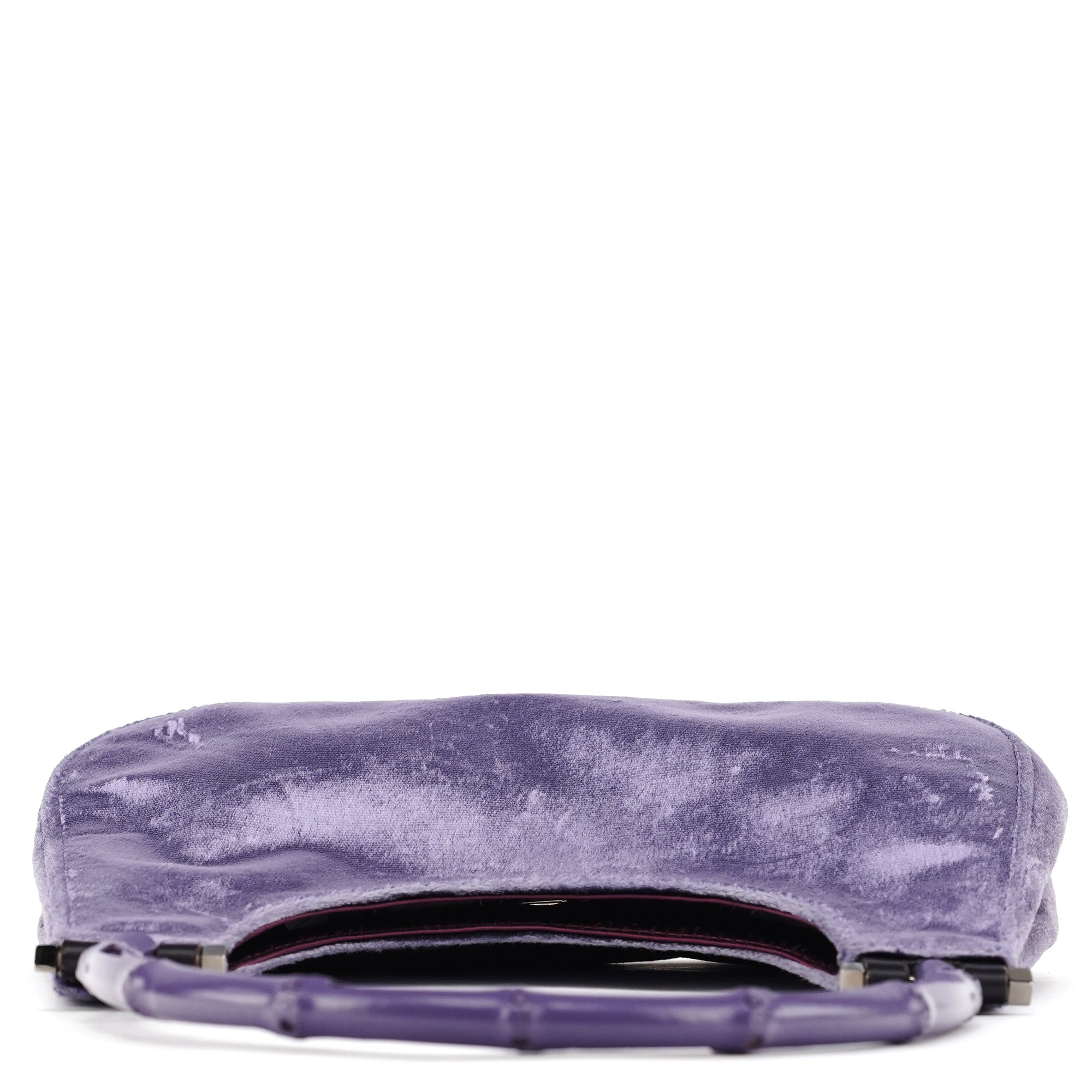 1999 Purple Velvet Bamboo Shoulder Bag