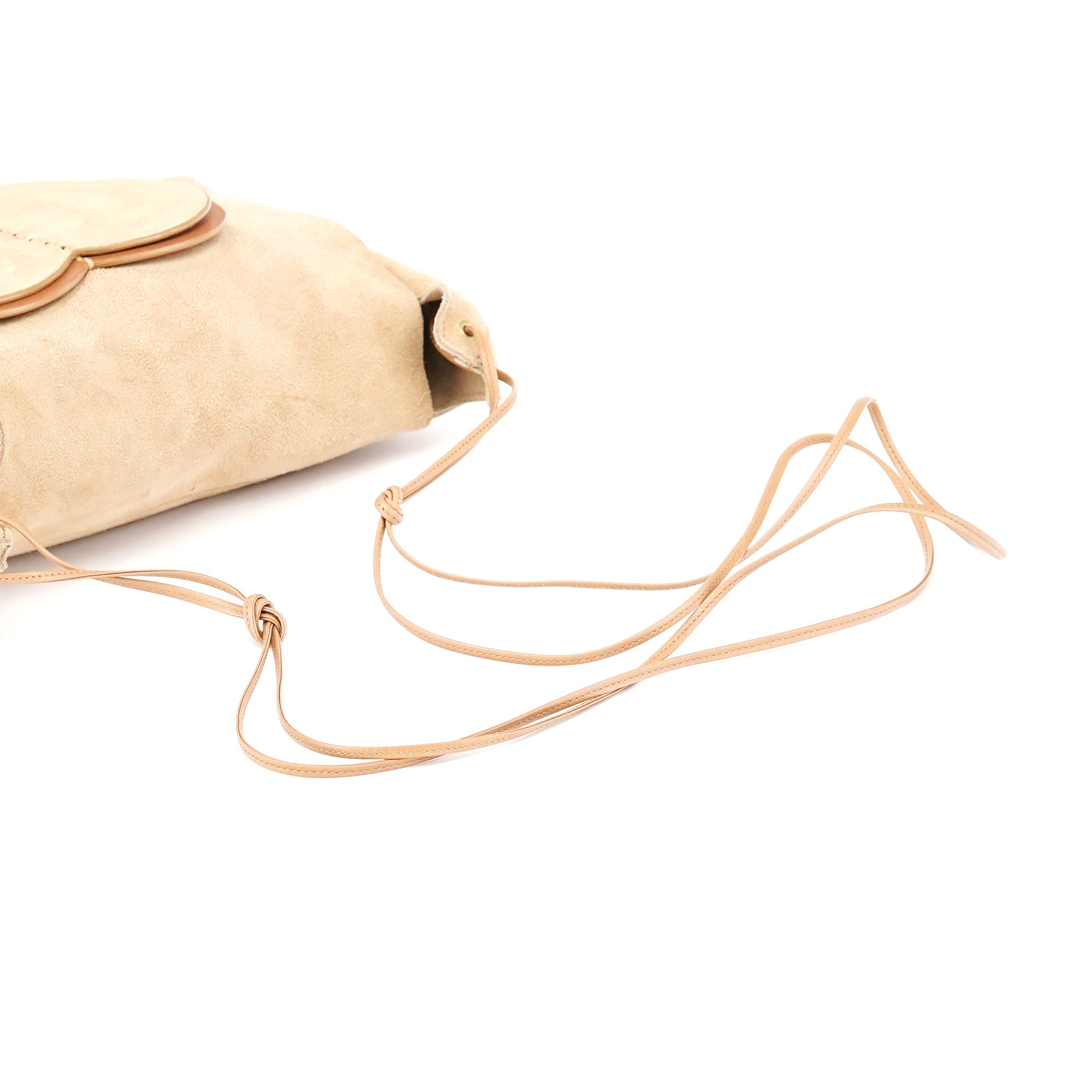 2001 Beige Suede Heart Crossbody Bag
