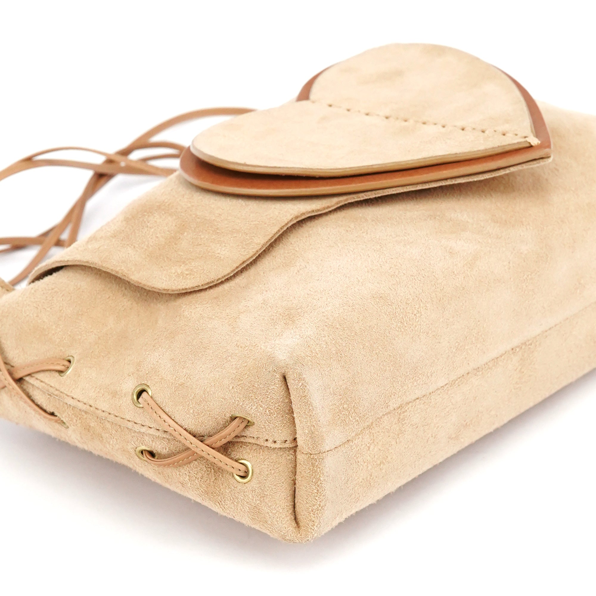 2001 Beige Suede Heart Crossbody Bag