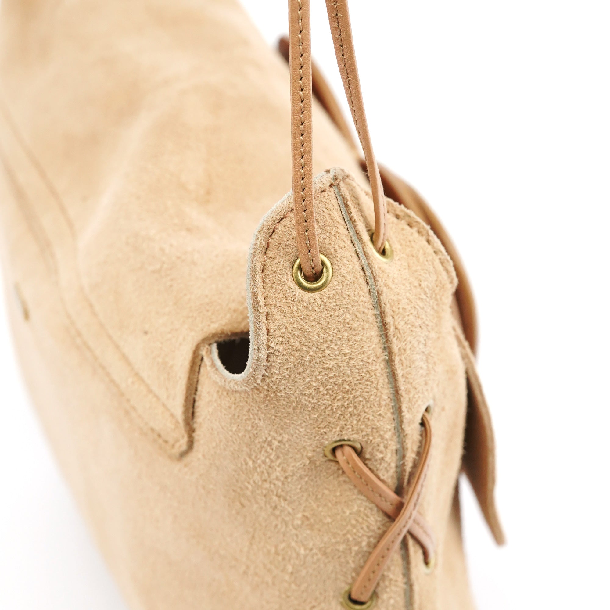 2001 Beige Suede Heart Crossbody Bag