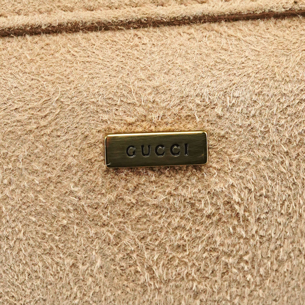 2001 Beige Suede Heart Crossbody Bag