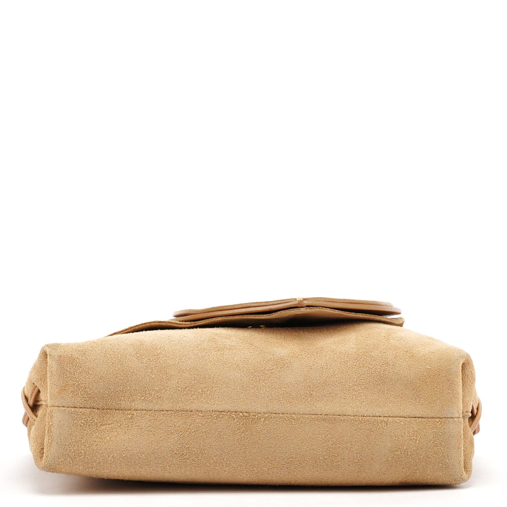 2001 Beige Suede Heart Crossbody Bag