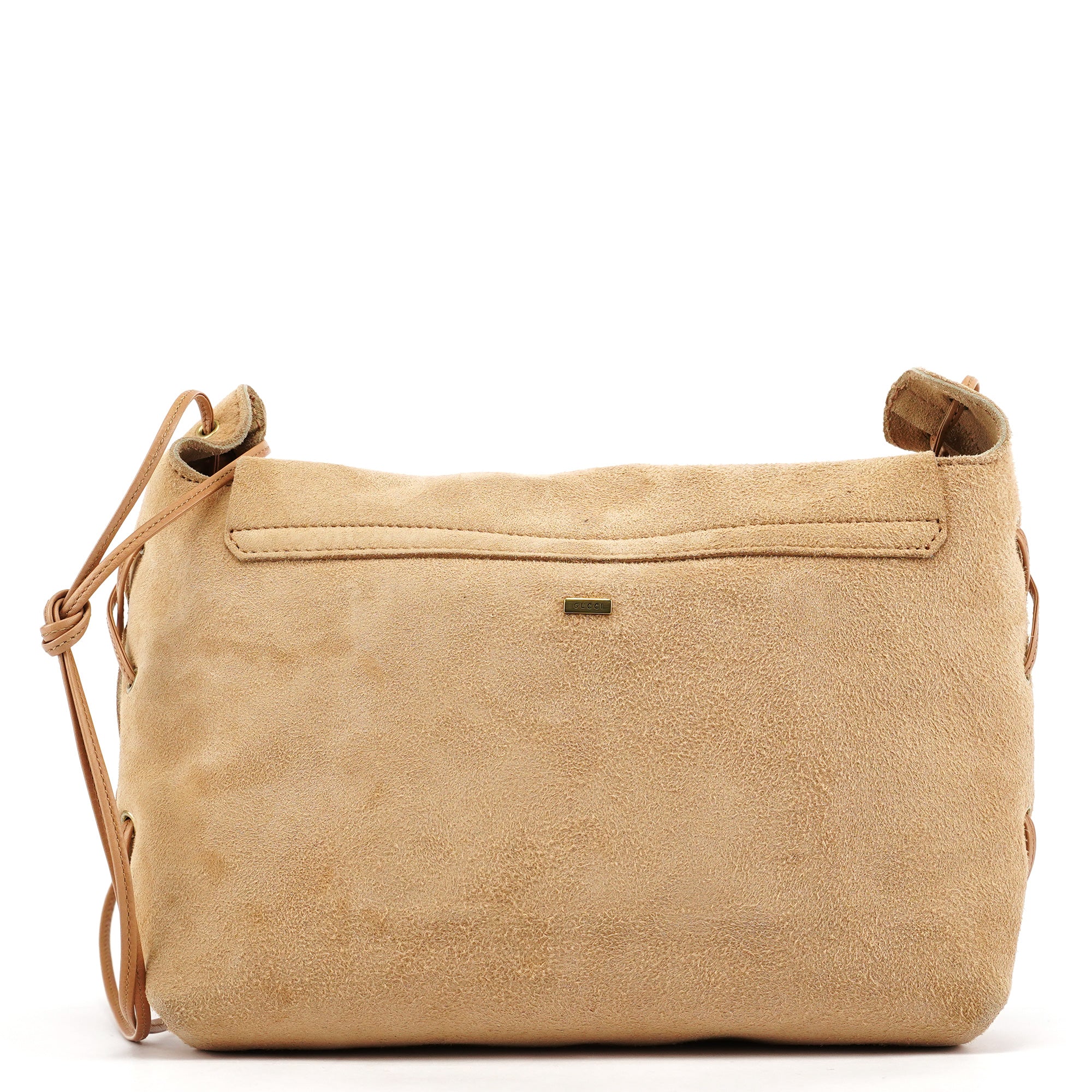 2001 Beige Suede Heart Crossbody Bag