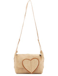 2001 Beige Suede Heart Crossbody Bag