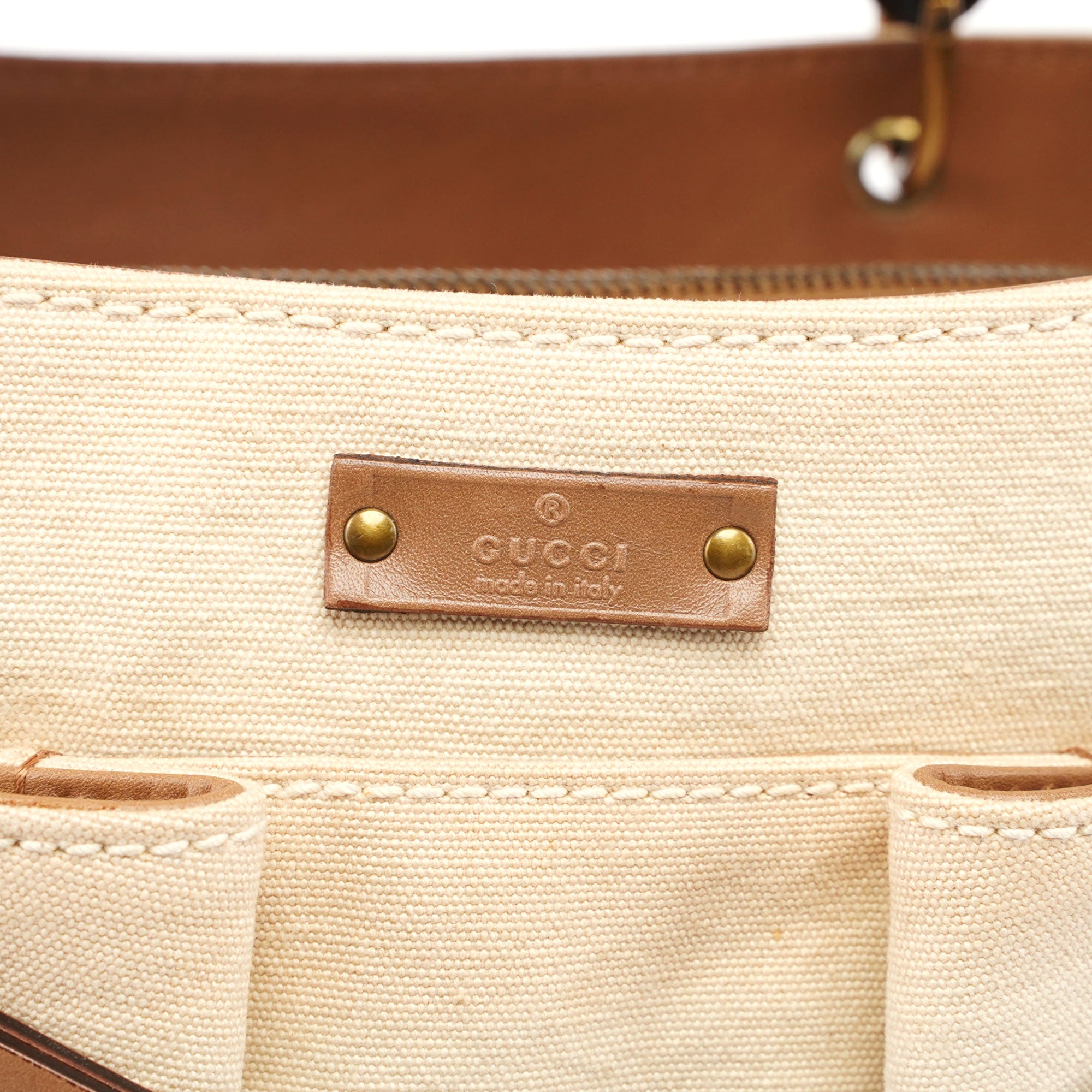 2002 Beige Canvas Bamboo Tote