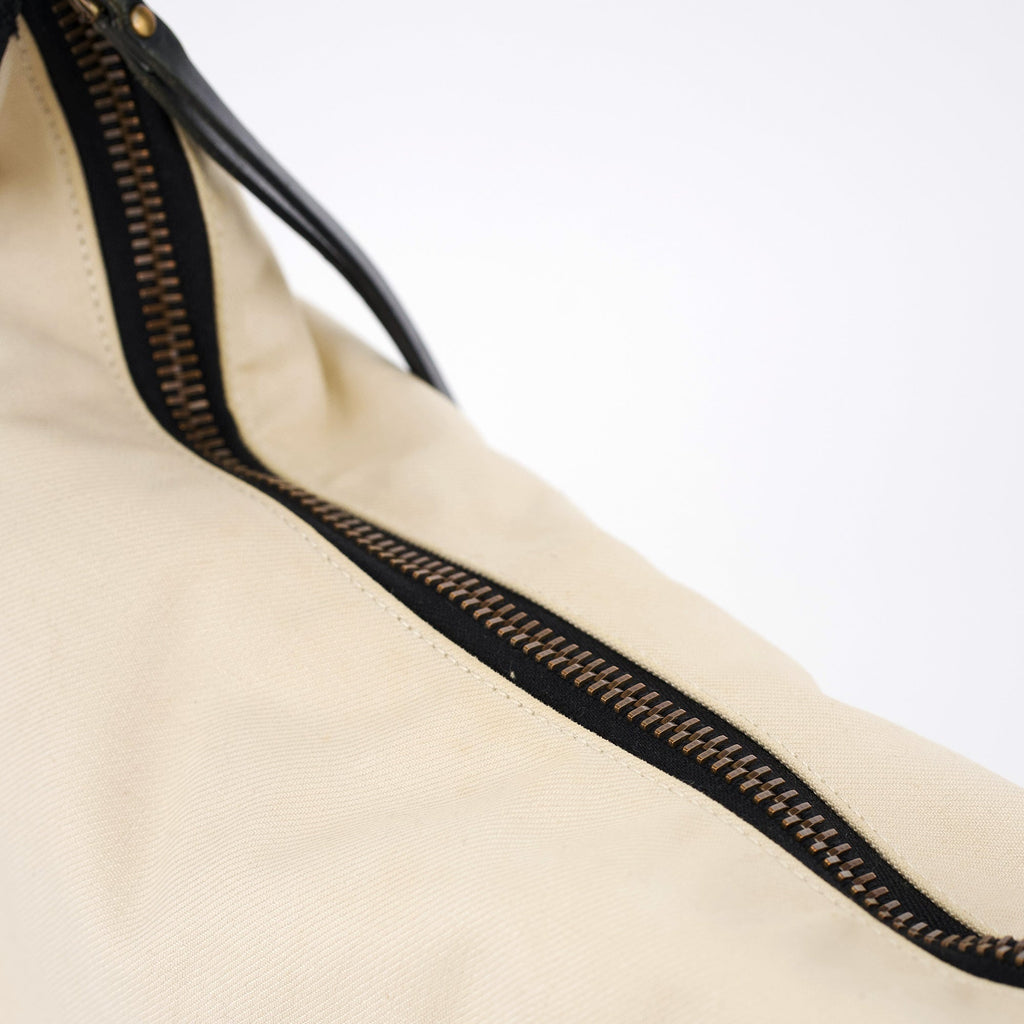 2002 Beige Canvas Hobo Shoulder Bag