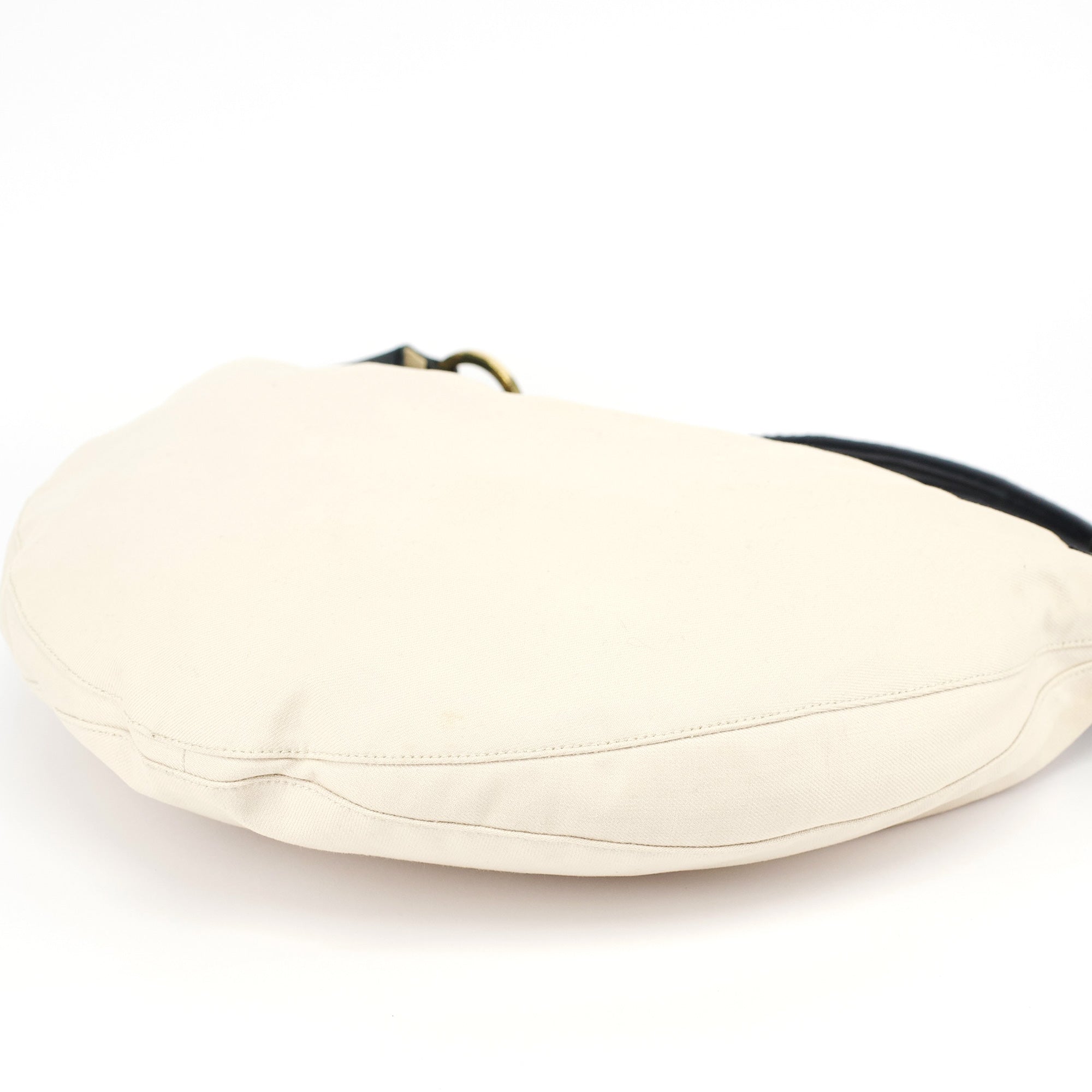 2002 Beige Canvas Hobo Shoulder Bag