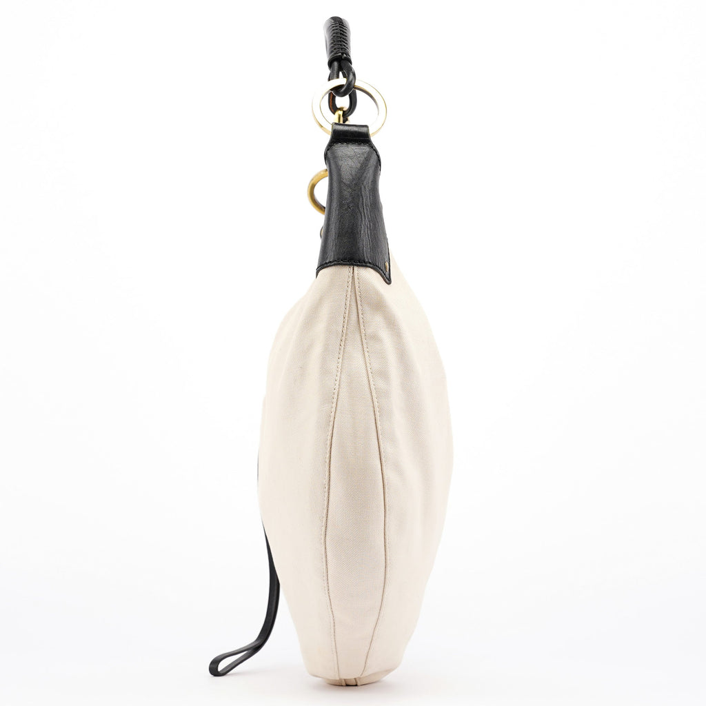 2002 Beige Canvas Hobo Shoulder Bag