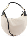 2002 Beige Canvas Hobo Shoulder Bag