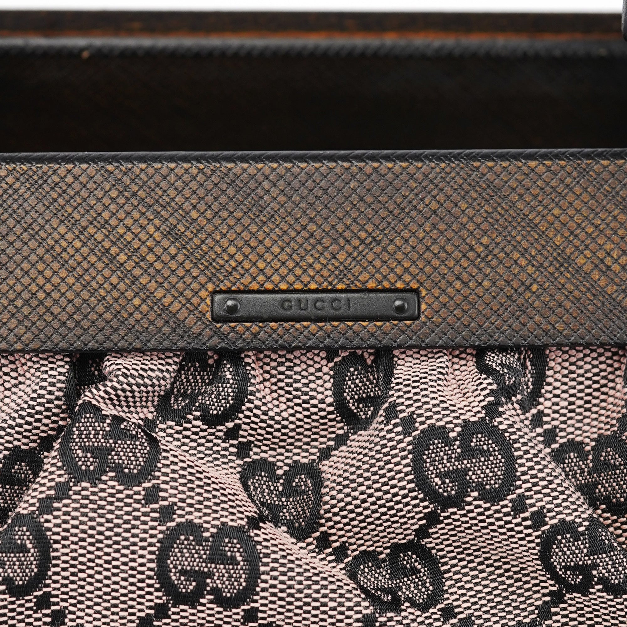 2002 Beige GG Wood Handle Doctor Bag