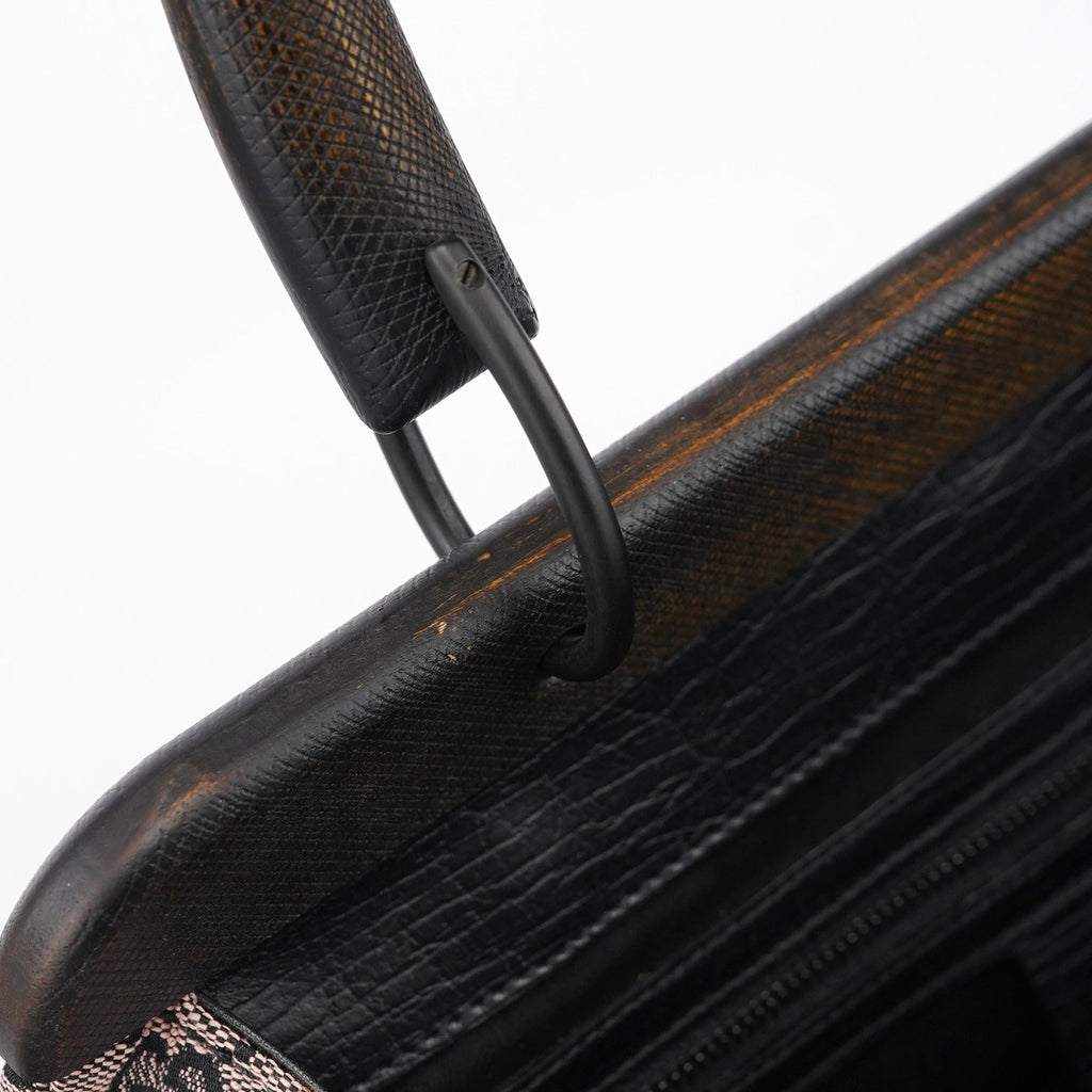 2002 Beige GG Wood Handle Doctor Bag