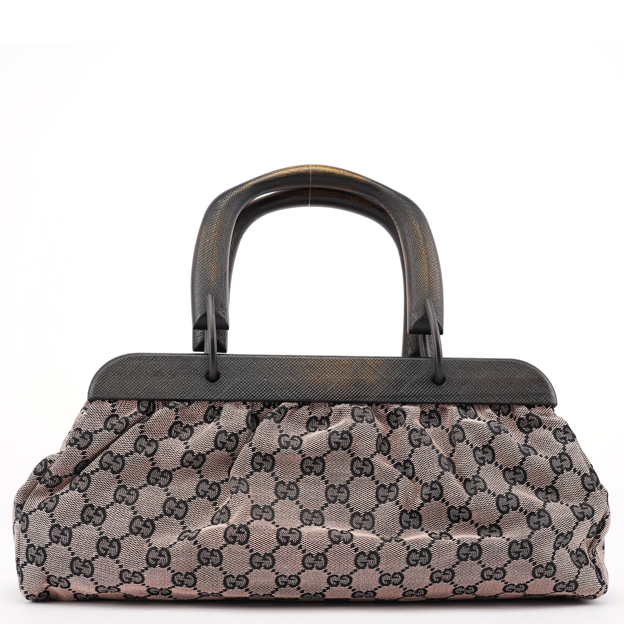 2002 Beige GG Wood Handle Doctor Bag