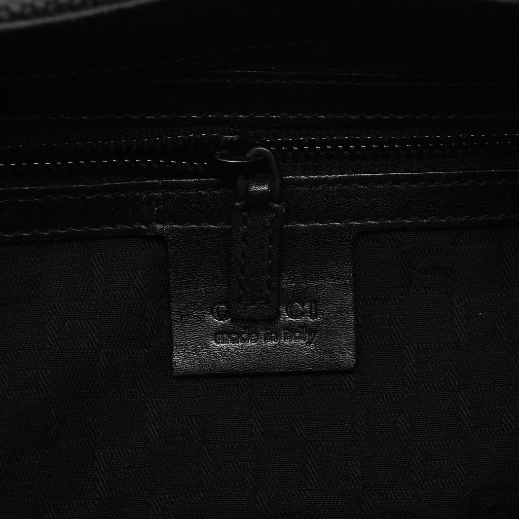 2002 Black Canvas Wood Handle Shoulder Bag
