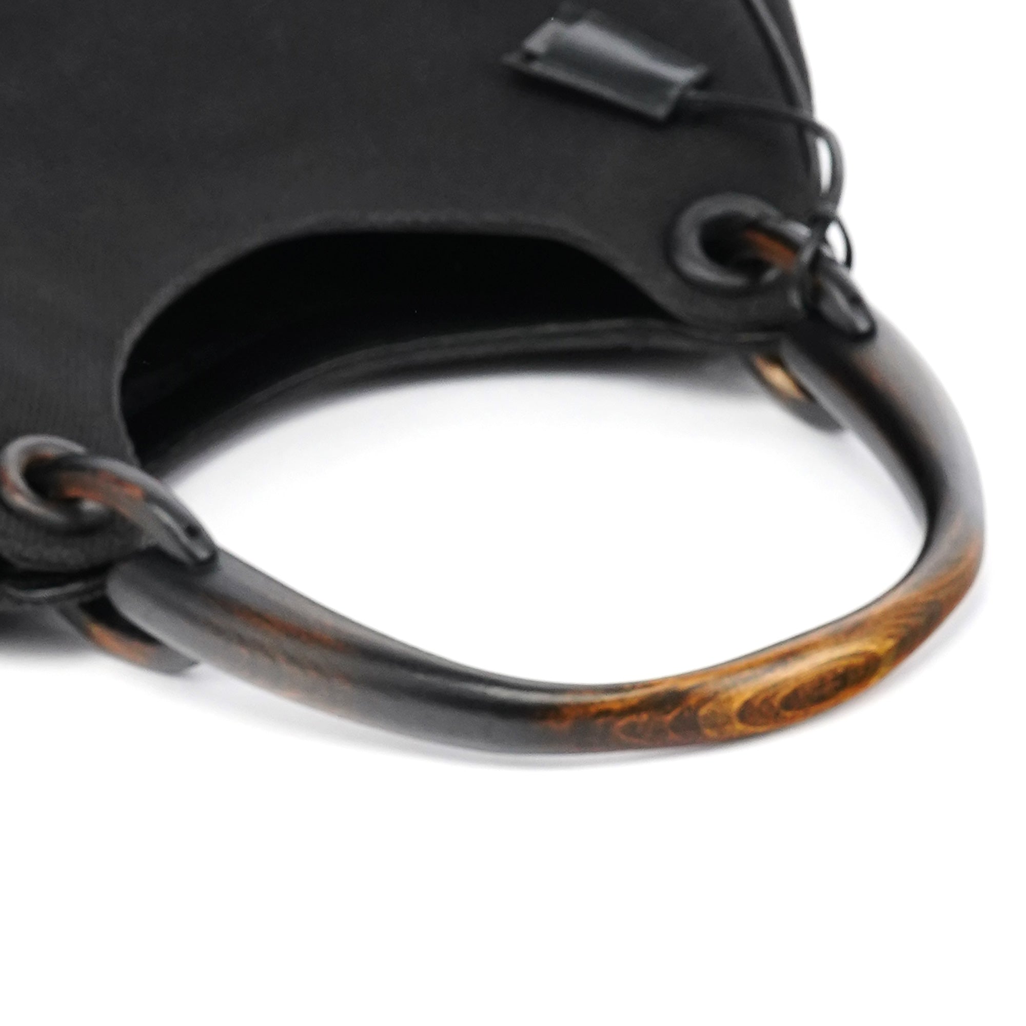 2002 Black Canvas Wood Handle Shoulder Bag