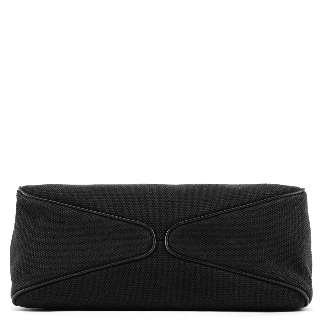 2002 Black Canvas Wood Handle Shoulder Bag