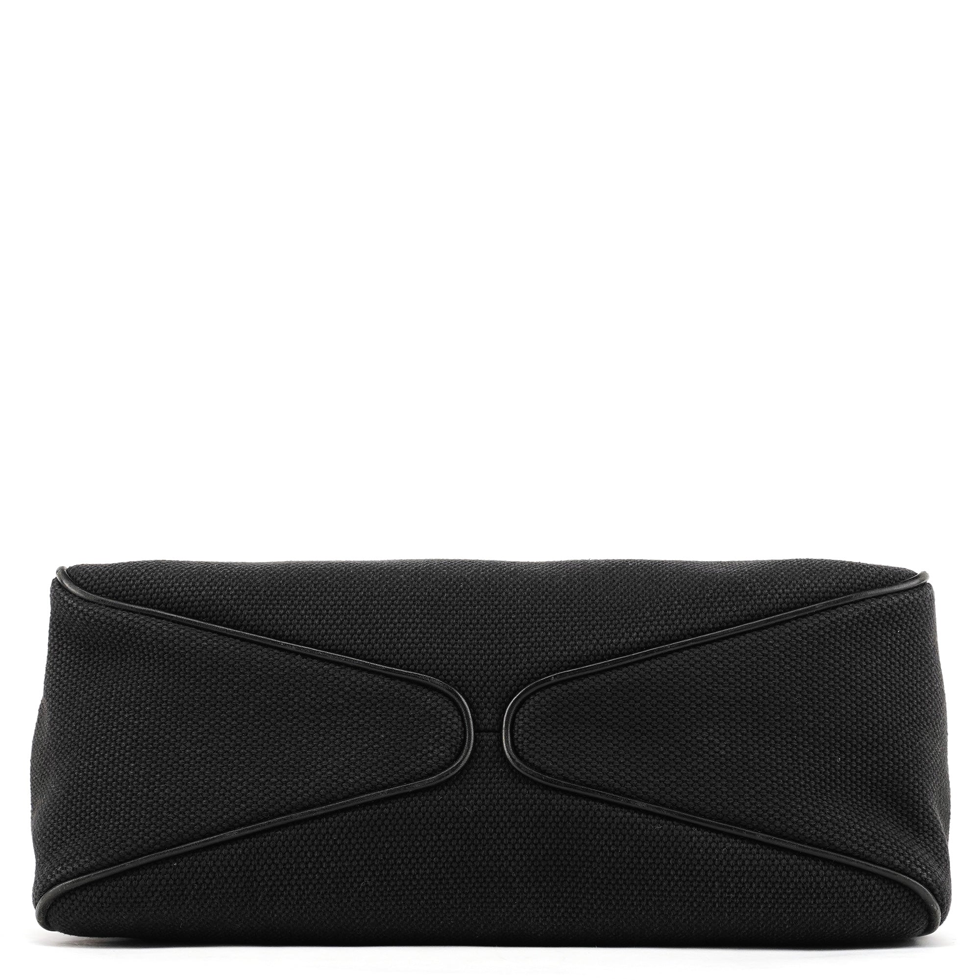 2002 Black Canvas Wood Handle Shoulder Bag