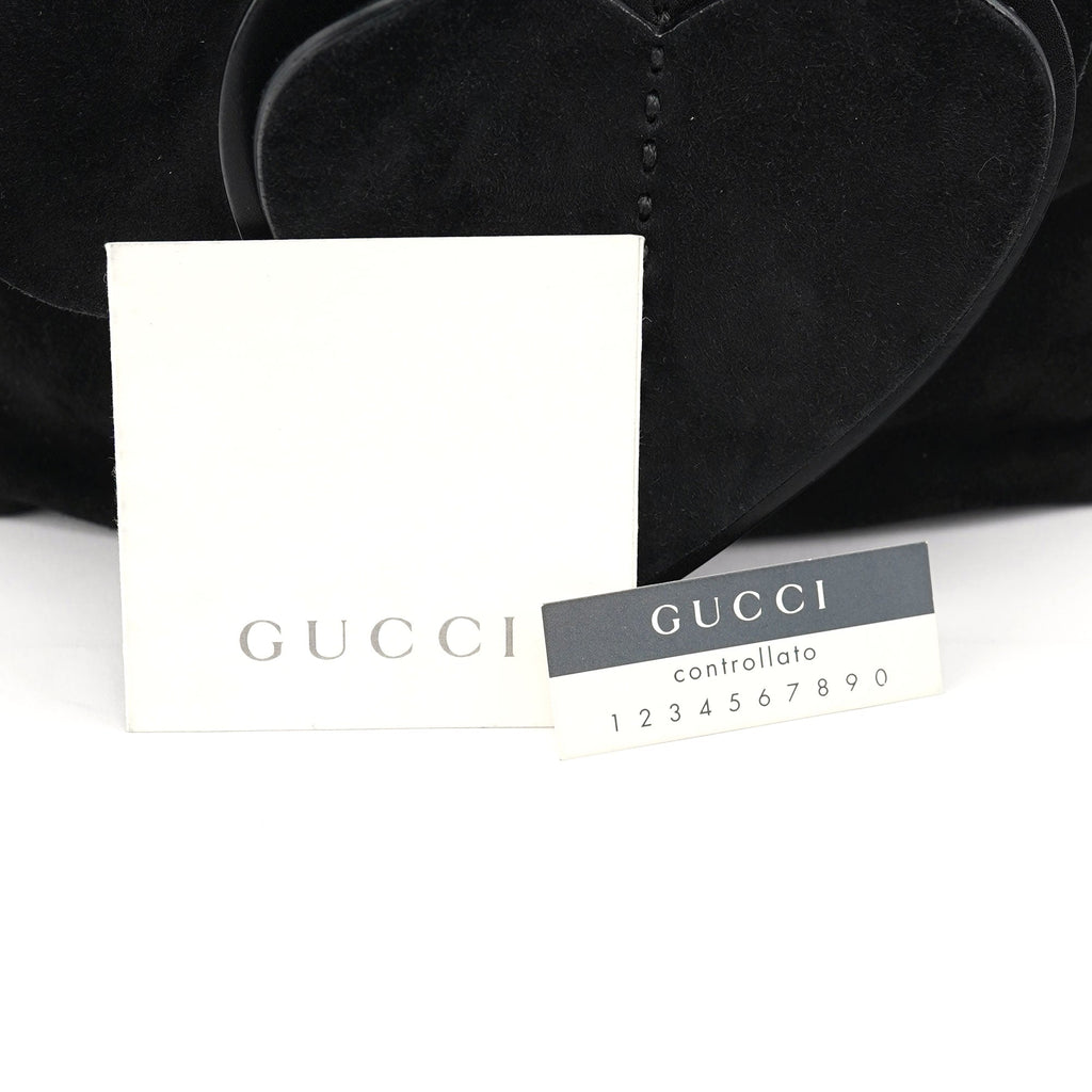 2002 Black Suede Heart Crossbody Bag