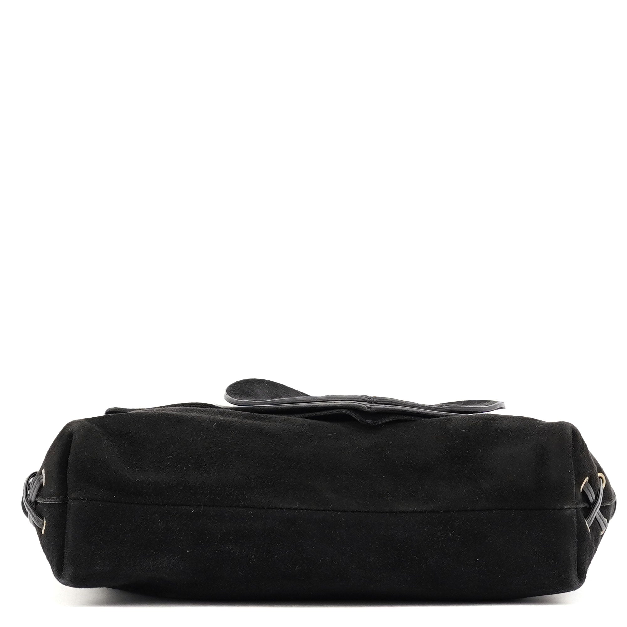 2002 Black Suede Heart Crossbody Bag
