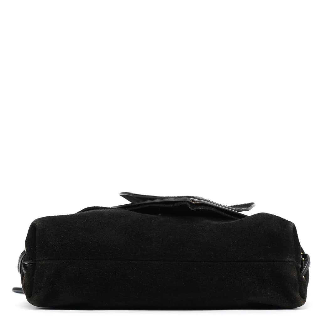 2002 Black Suede Heart Crossbody Bag