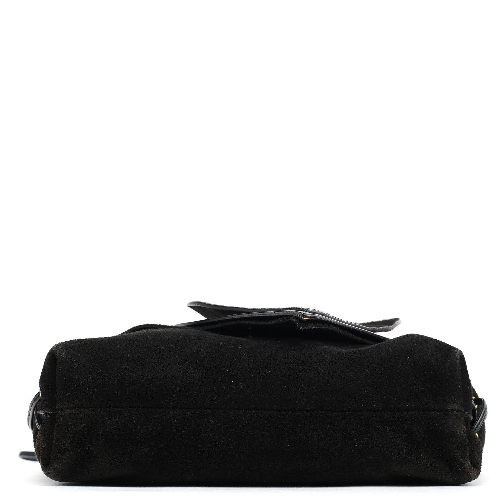 2002 Black Suede Heart Crossbody Bag