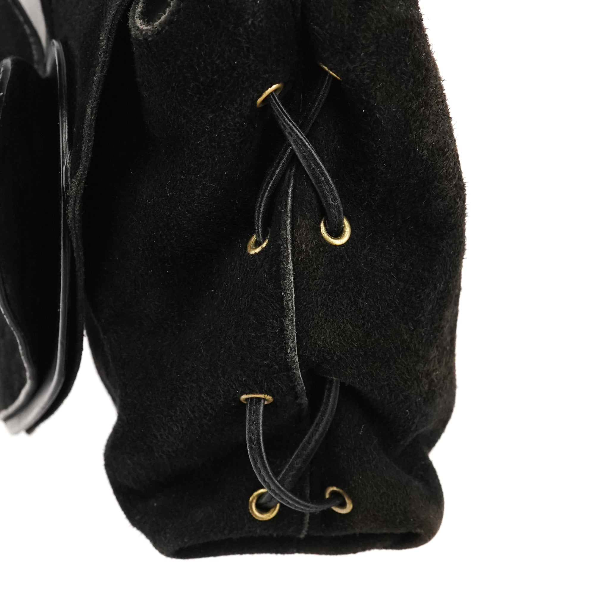 2002 Black Suede Heart Crossbody Bag