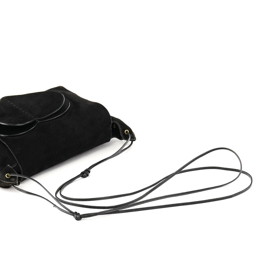 2002 Black Suede Heart Crossbody Bag