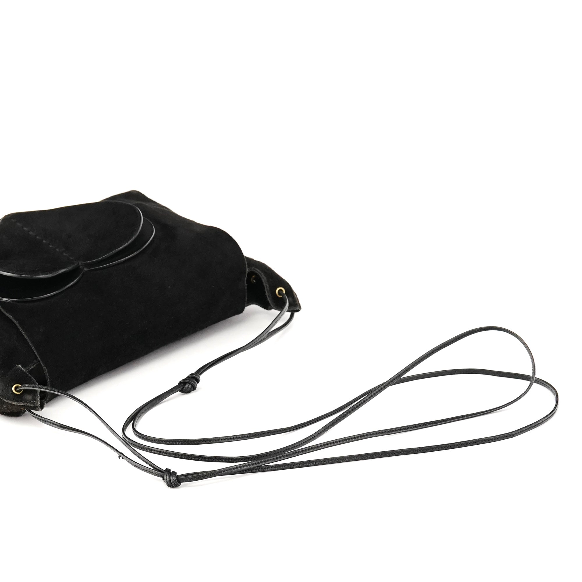 2002 Black Suede Heart Crossbody Bag