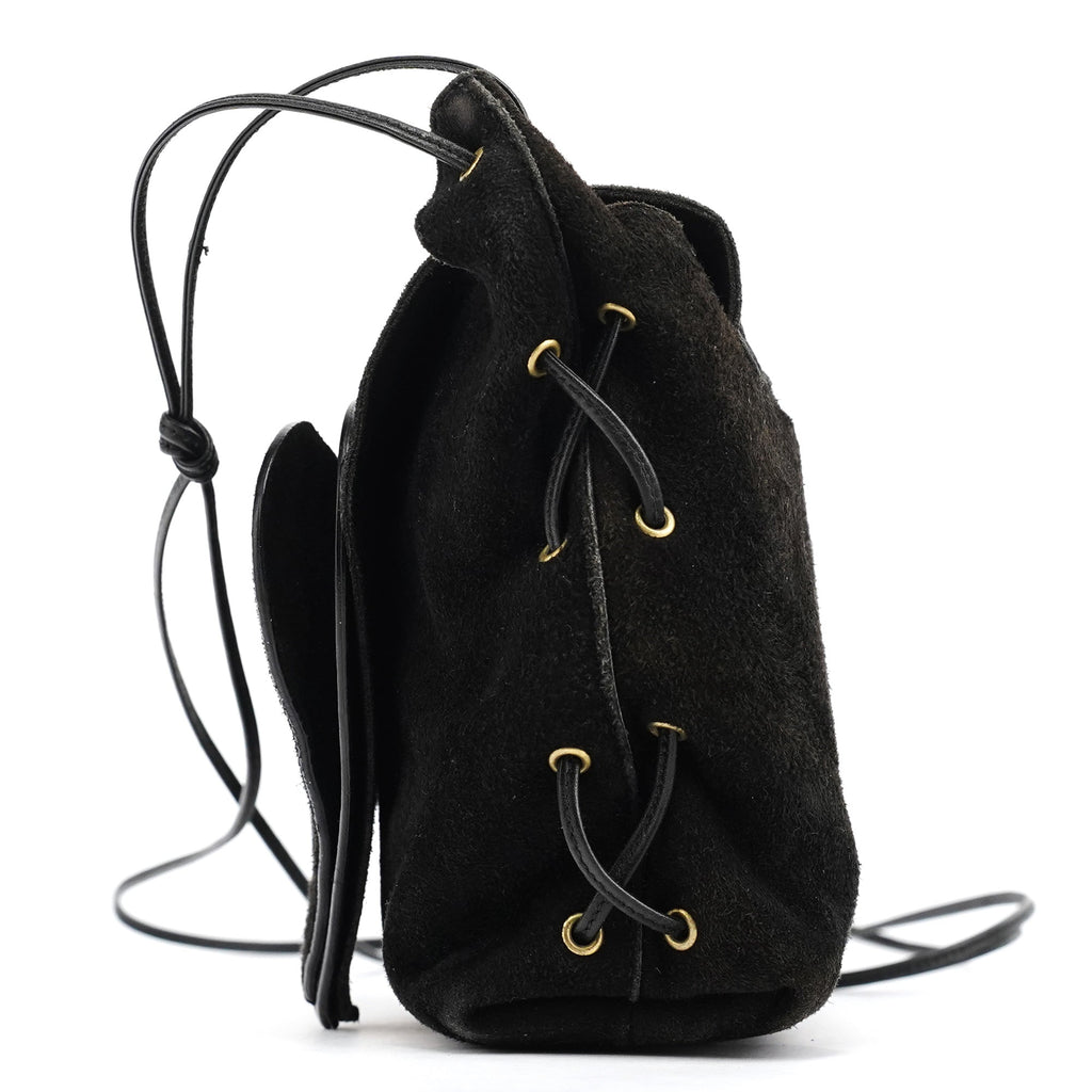 2002 Black Suede Heart Crossbody Bag