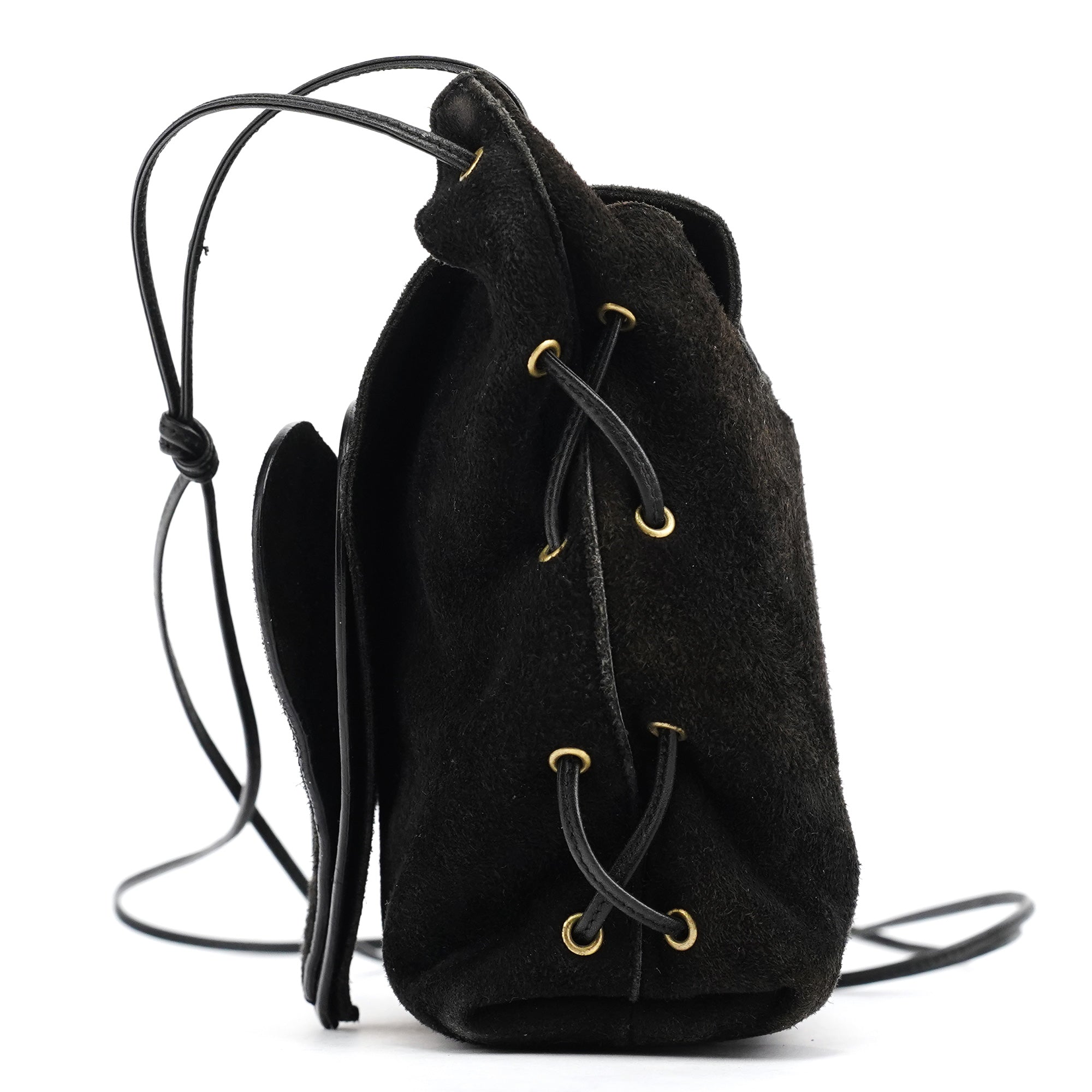 2002 Black Suede Heart Crossbody Bag