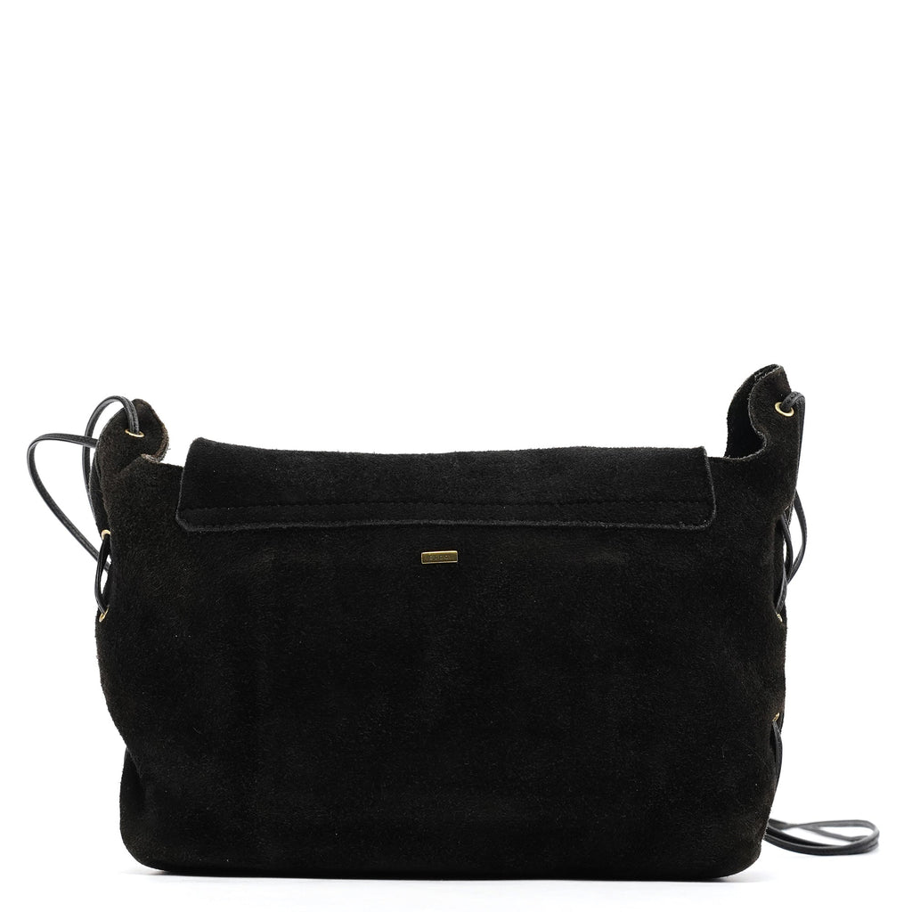 2002 Black Suede Heart Crossbody Bag