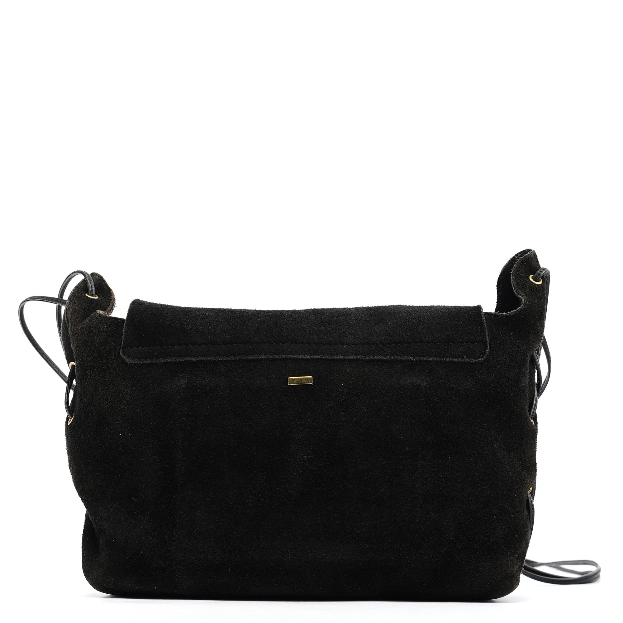 2002 Black Suede Heart Crossbody Bag