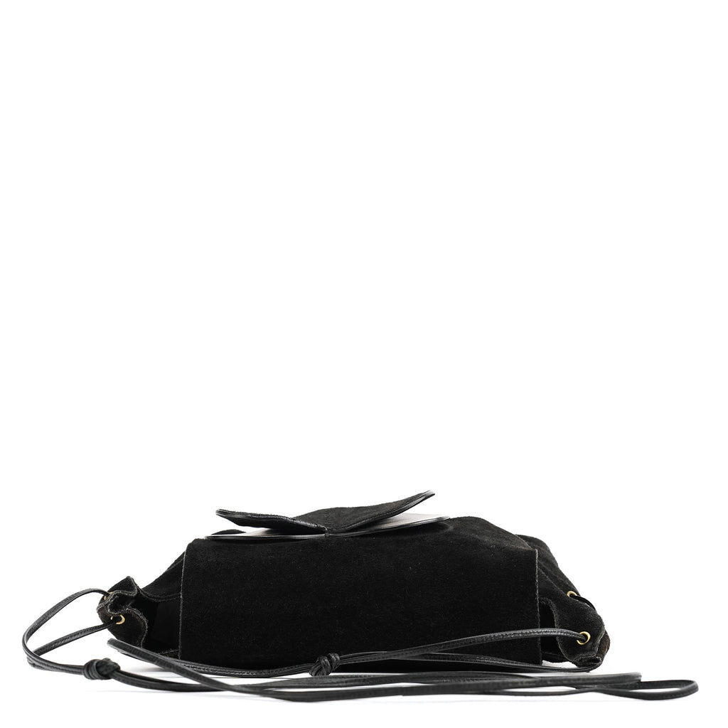 2002 Black Suede Heart Crossbody Bag