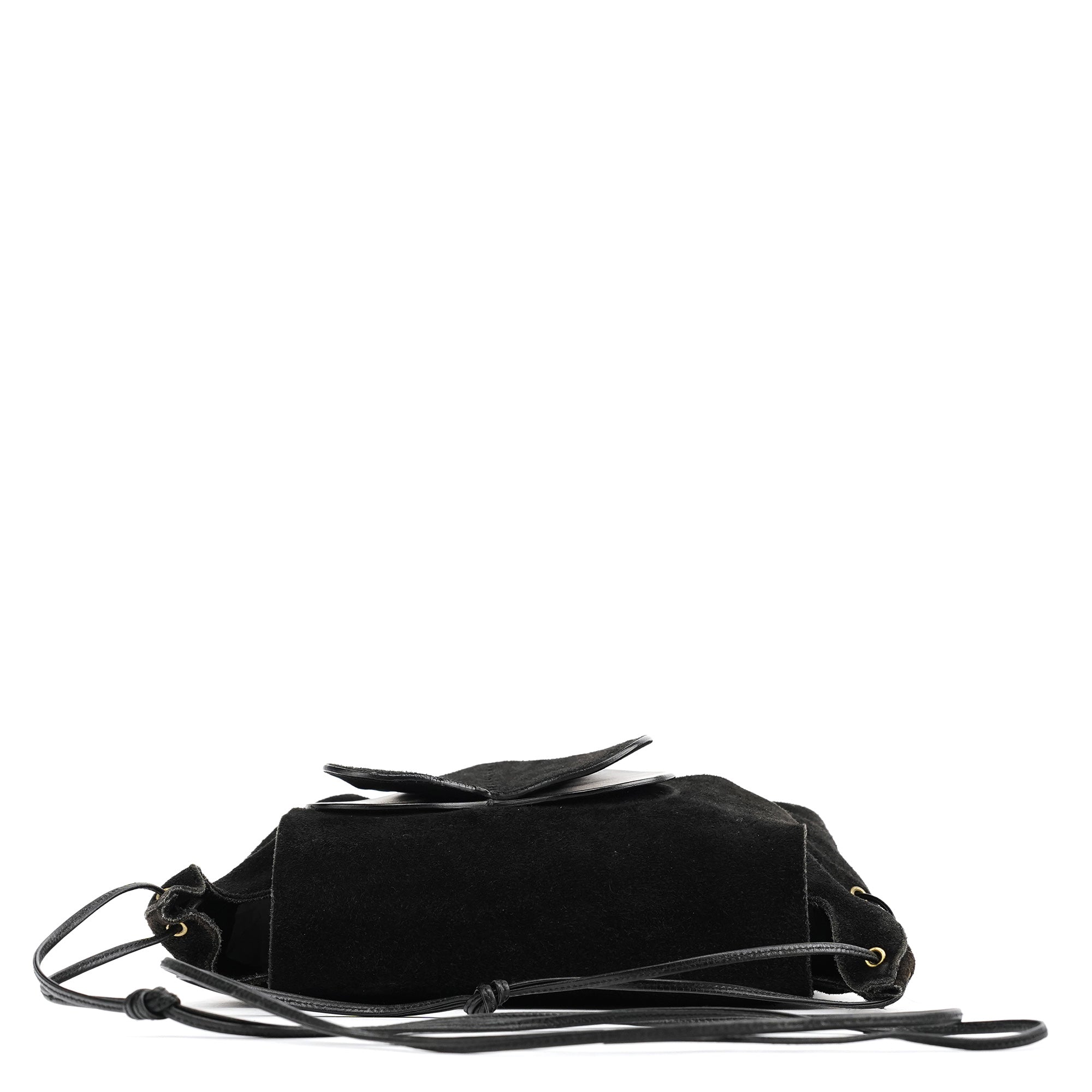 2002 Black Suede Heart Crossbody Bag