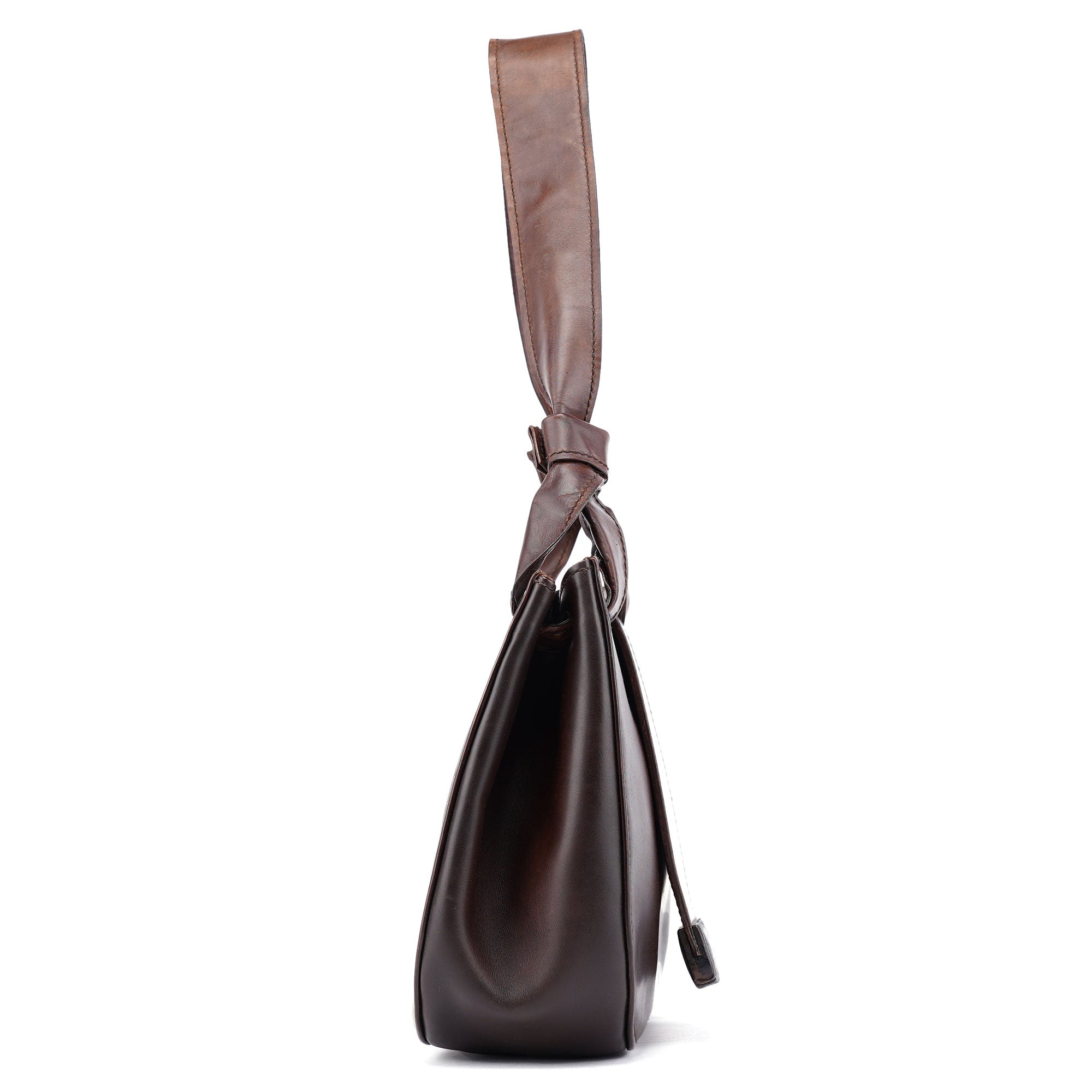 2002 Brown Calfskin Flap Shoulder Bag