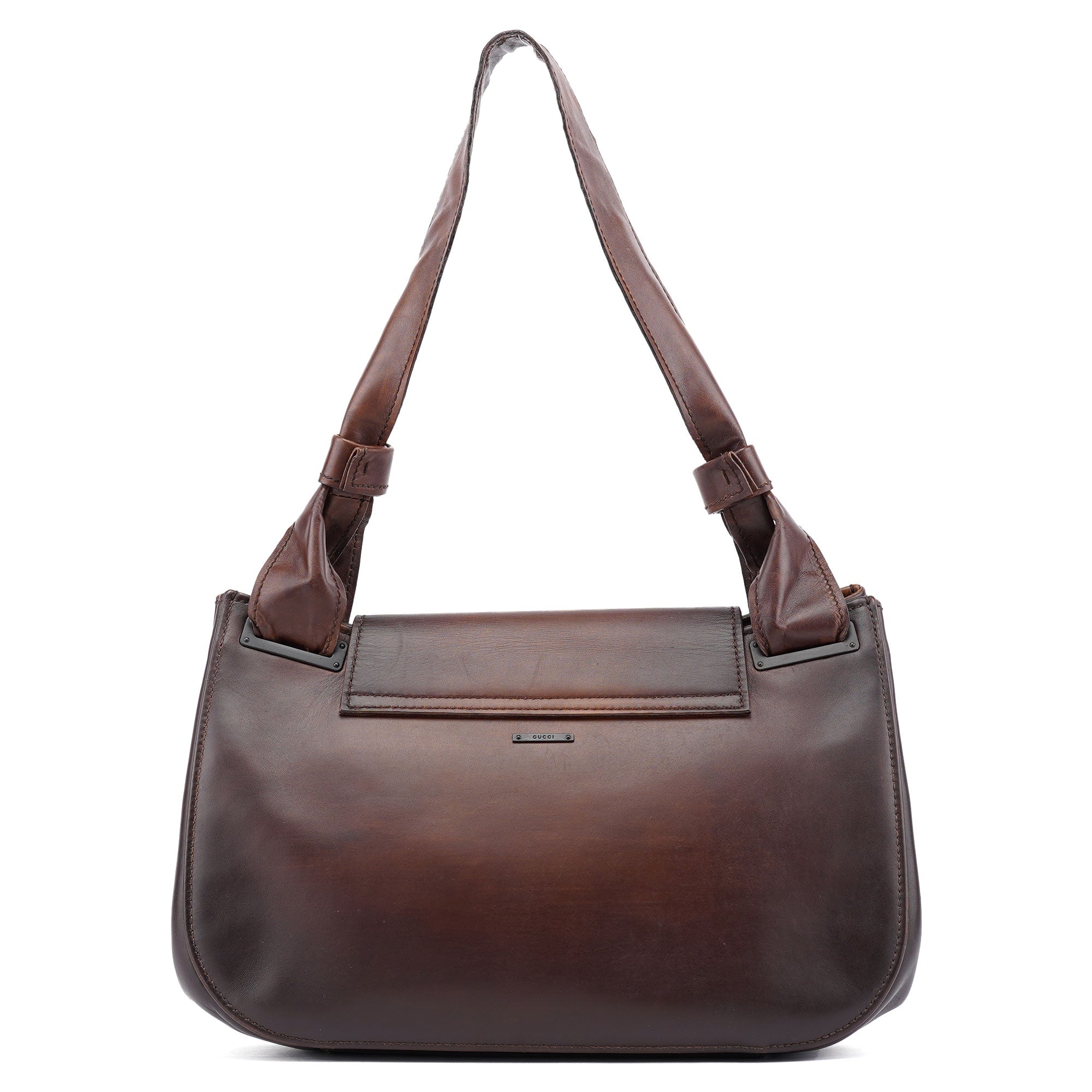 2002 Brown Calfskin Flap Shoulder Bag