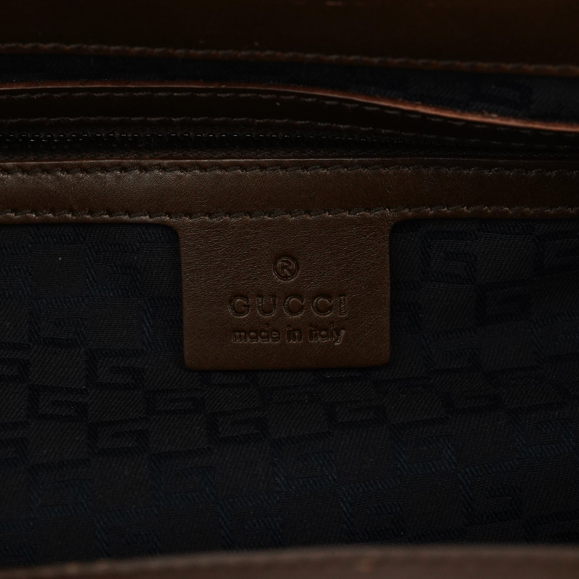 2002 Brown Leather Wood Handle Bag