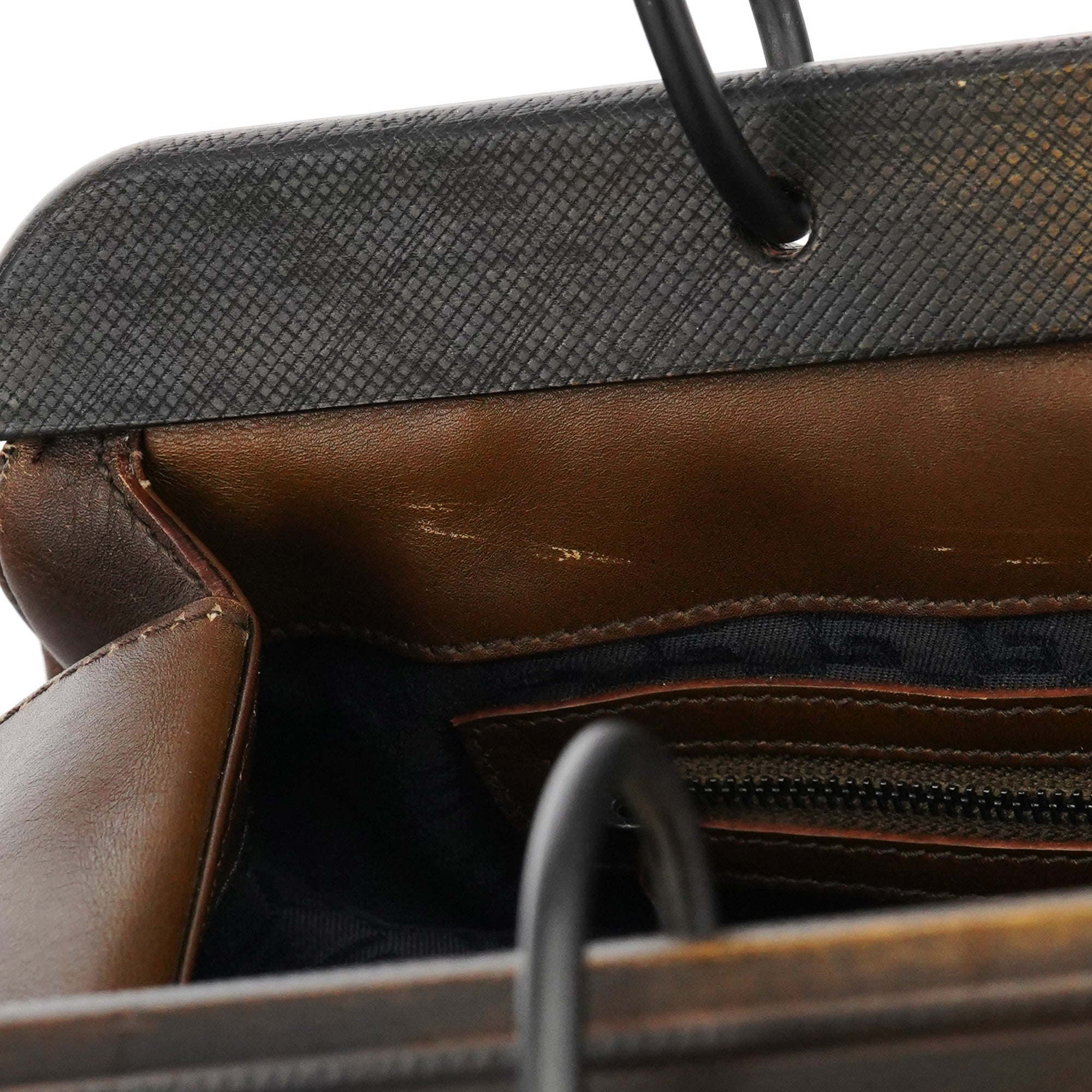 2002 Brown Leather Wood Handle Bag