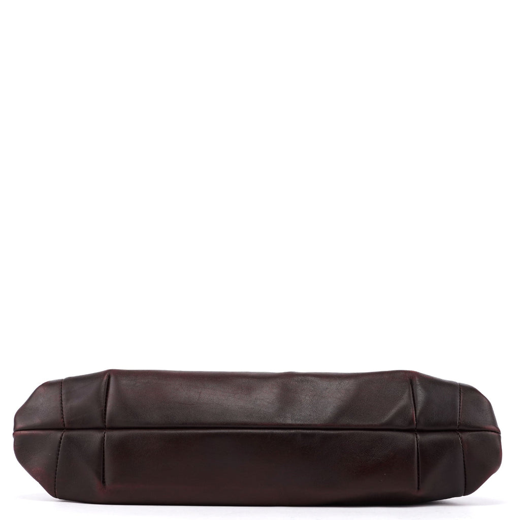 2002 Brown Leather Wood Handle Bag