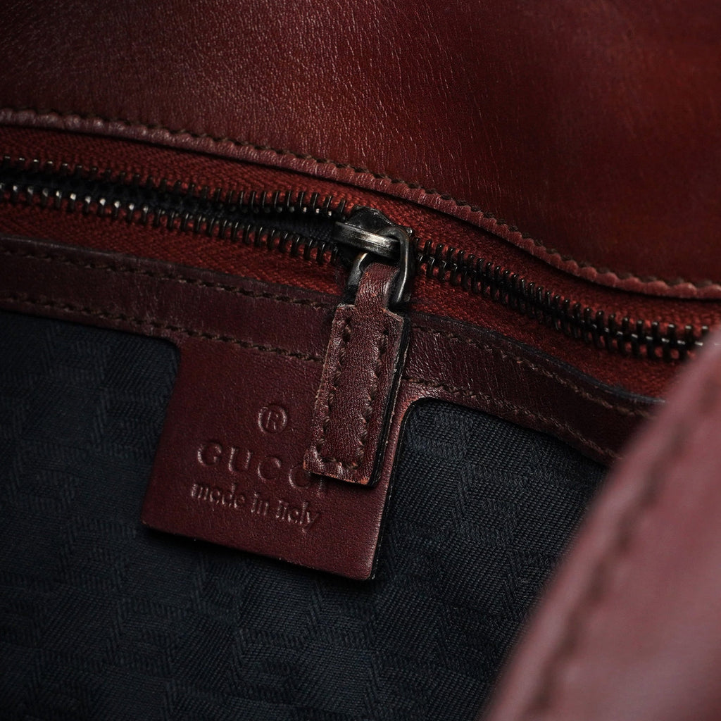 2002 Burgundy Calfskin Shoulder Bag