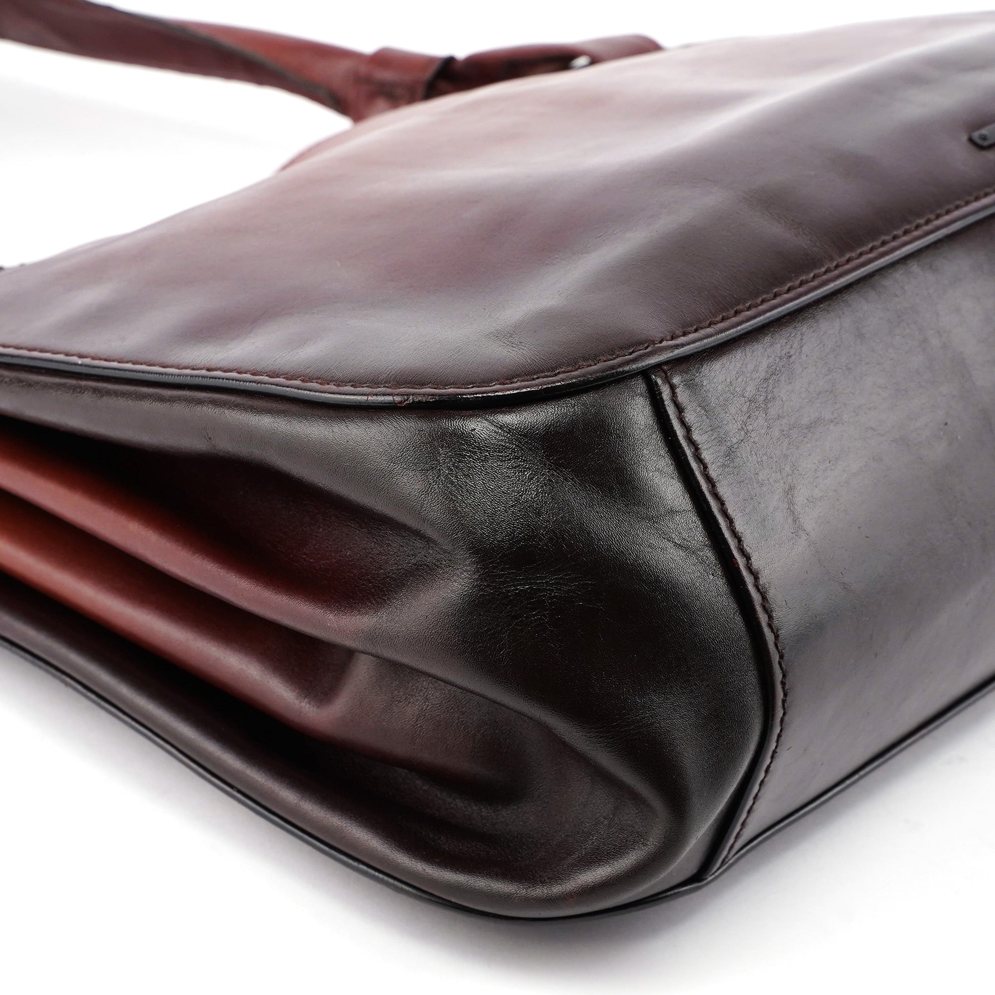 2002 Burgundy Calfskin Shoulder Bag