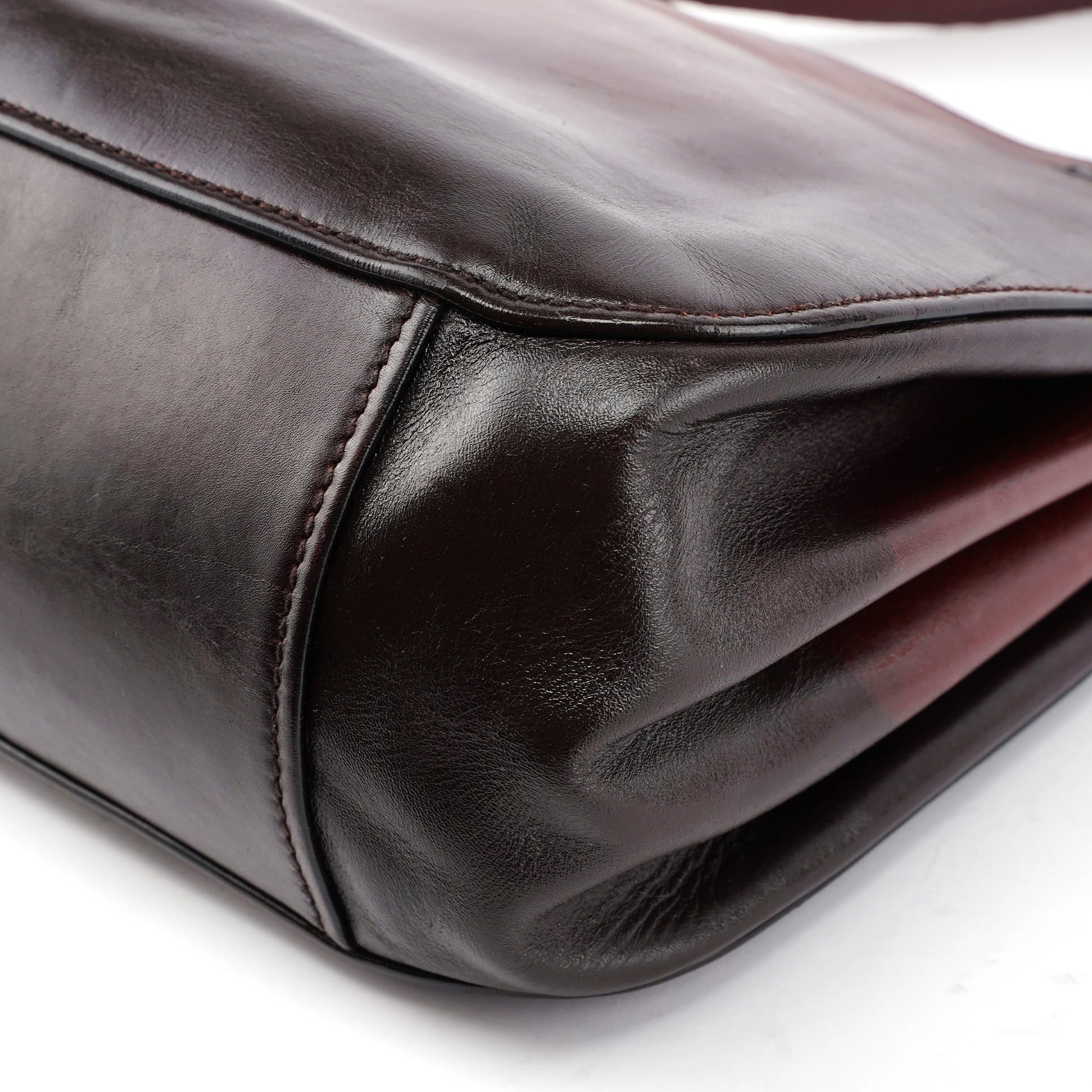 2002 Burgundy Calfskin Shoulder Bag