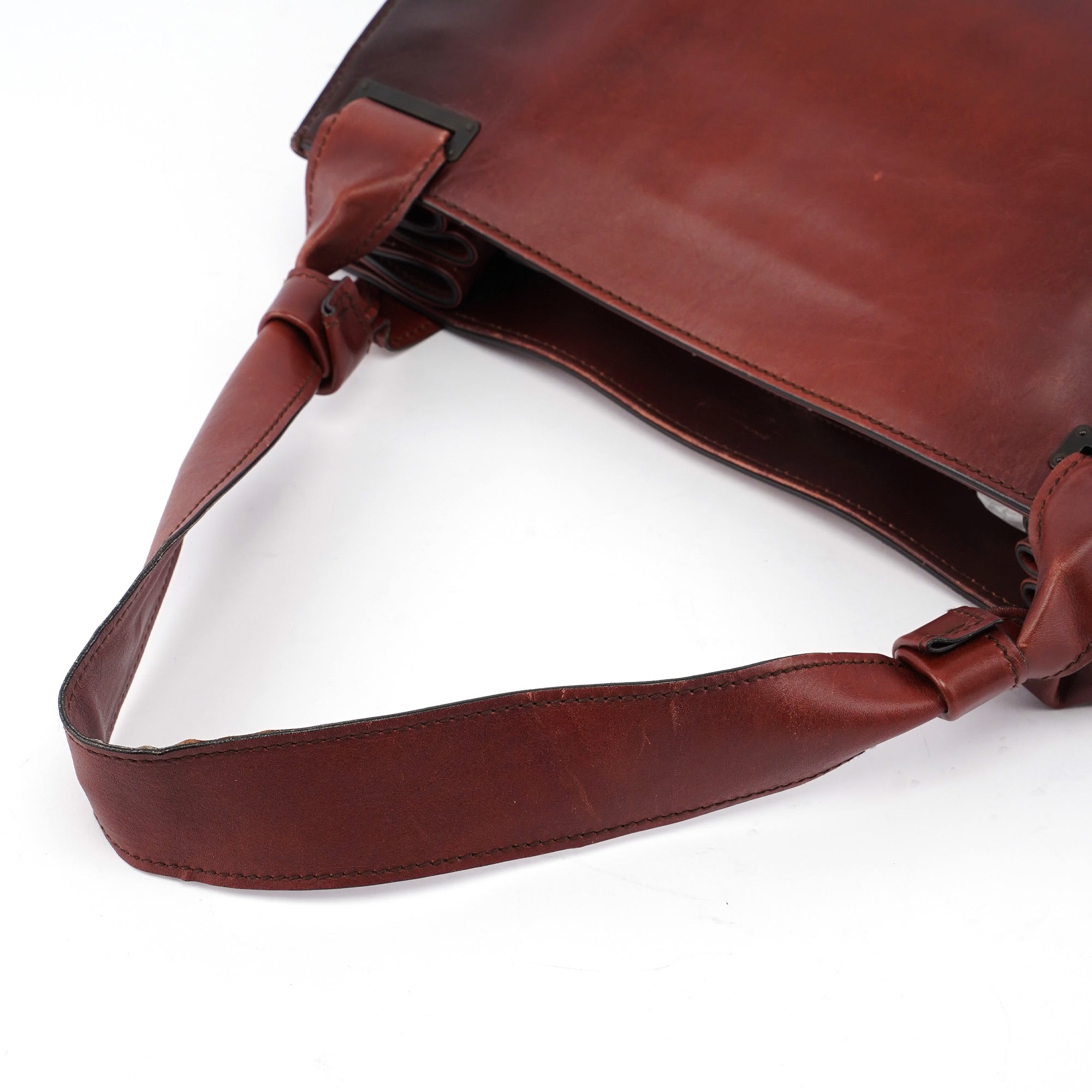 2002 Burgundy Calfskin Shoulder Bag