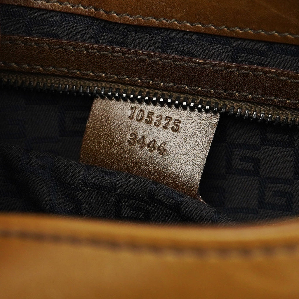 2002 Calfskin Wood Flap Shoulder Bag