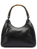 2002 Calfskin Wood Handle Shoulder Bag