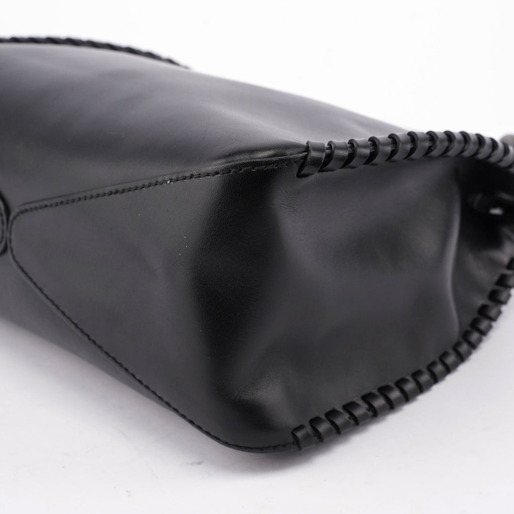 2002 Calfskin Wood Handle Shoulder Bag