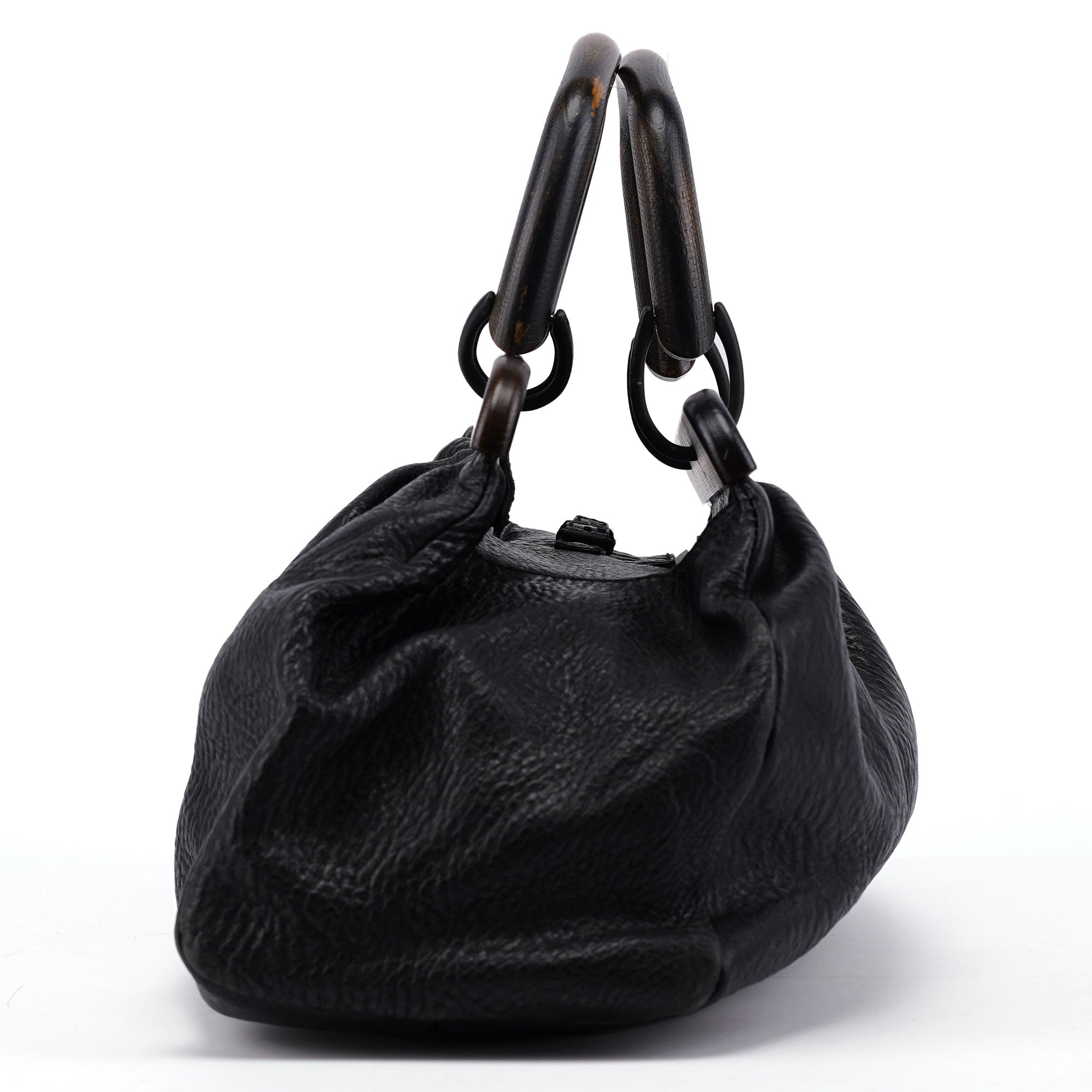 2002 Runway Black Bison Leather Doctor Bag