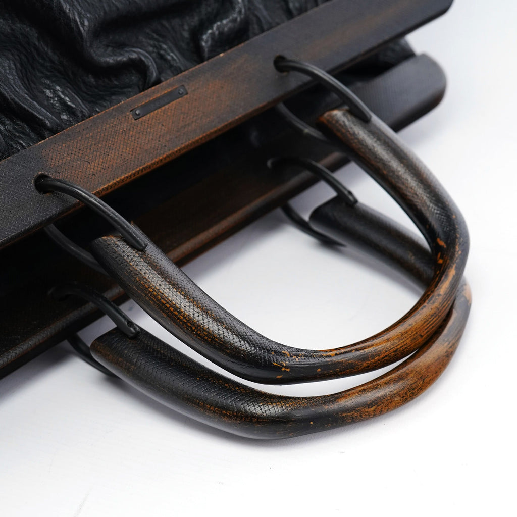 2002 Runway Black Bison Leather Doctor Bag