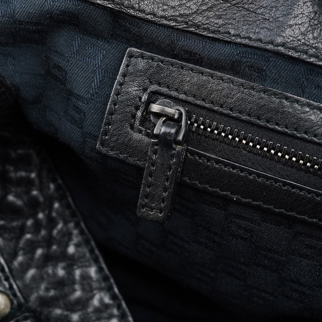 2002 Runway Black Bison Leather Doctor Bag