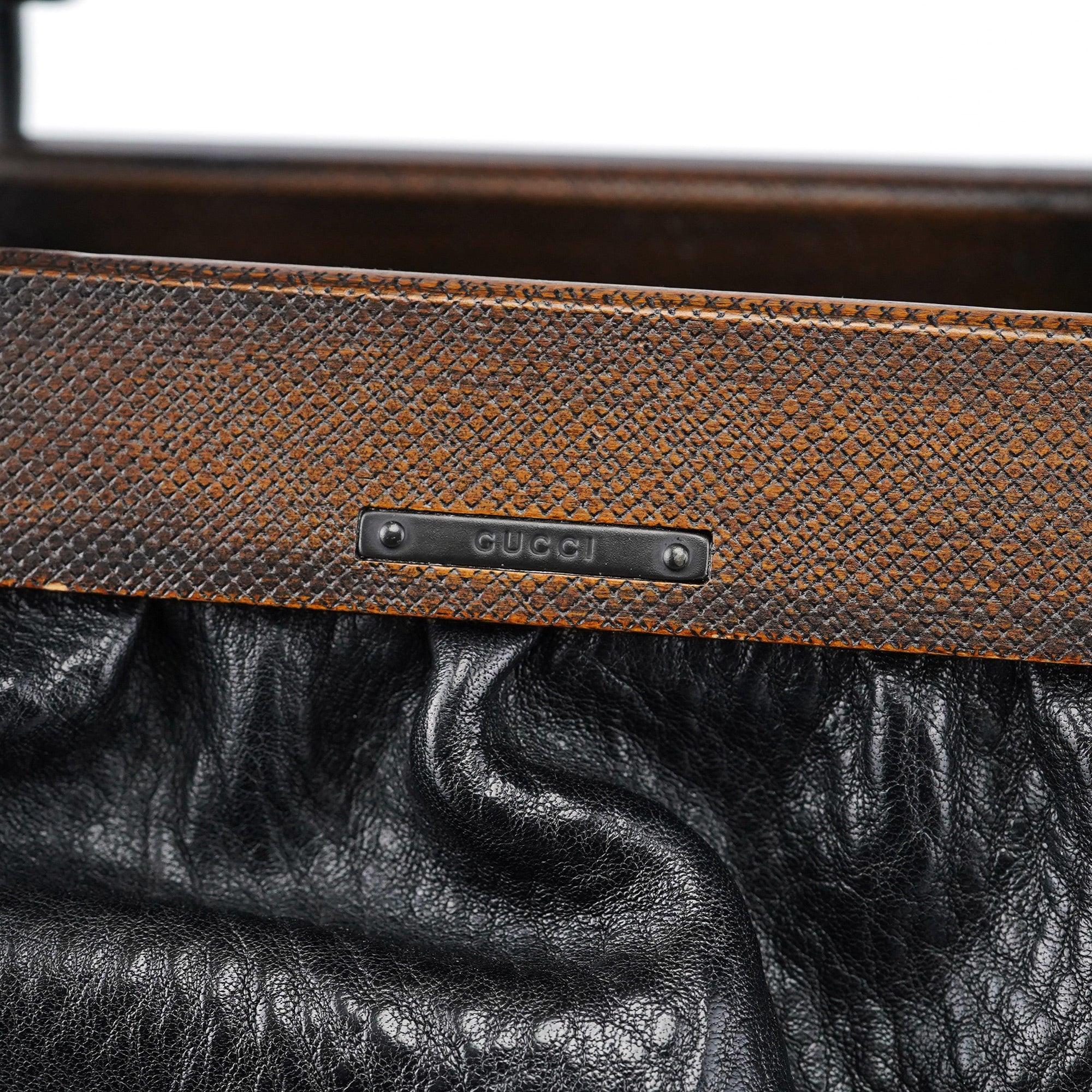 2002 Runway Black Bison Leather Doctor Bag